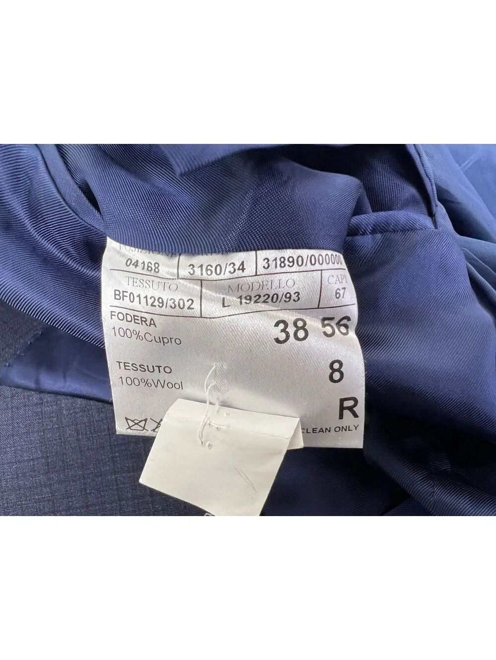 Canali Men's Navy Blue Wool Suit Jacket Size US 38 (EU 56R)